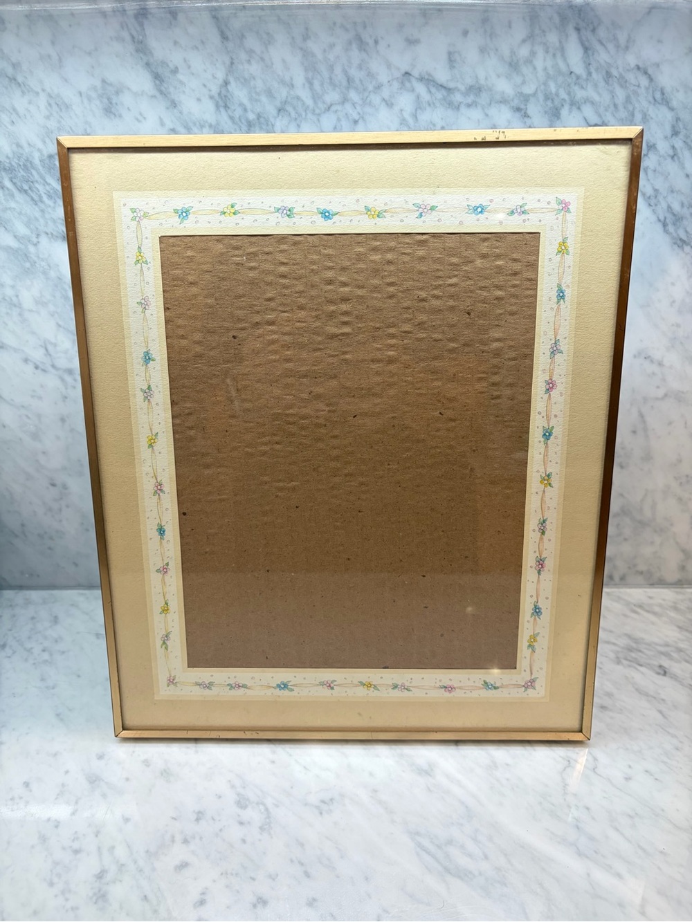 Vintage 1980s 1990s Gold Tone Floral Picture Frame 8x10 Cottagecore Decor